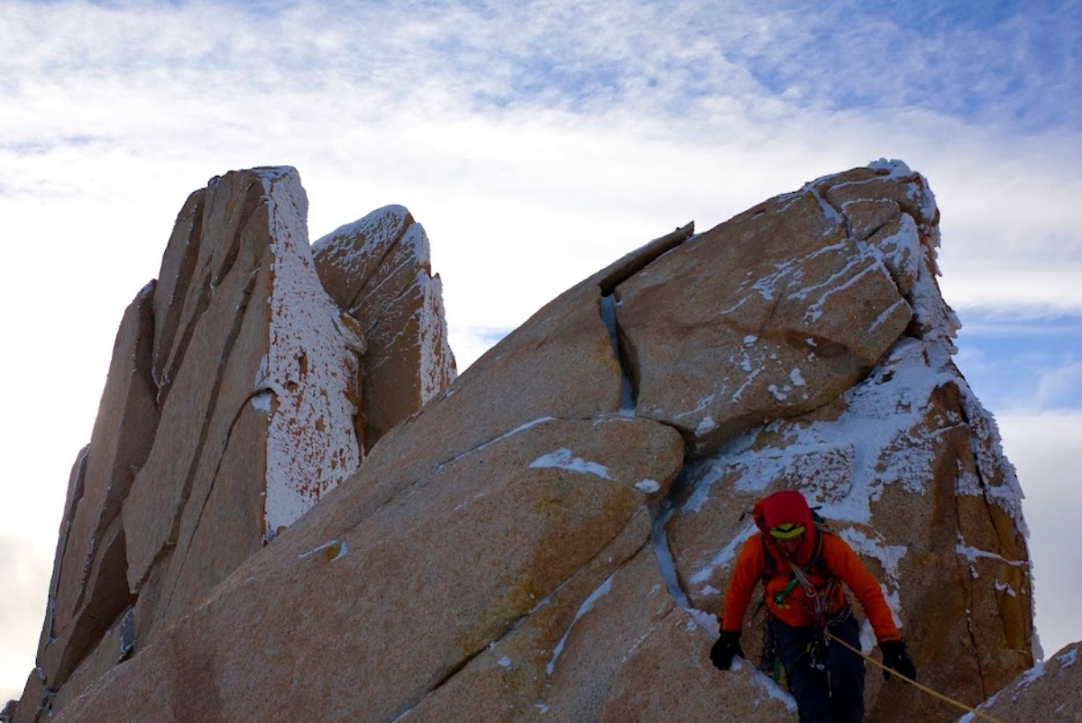 Image carousel slide 5 - David, my companion, on the ridge near Fitz Roy